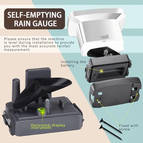 Wireless Rain Gauge Outdoor, Digital Rain Gauge Outdoors Best Rated with Thermometer,Accurate Self-Emptying Rain Measure Gauge for Garden,Remote Electronic Rain Meter,Freeze Proof Rainfall Measurer - color: Digital Wireless Rain Gauge