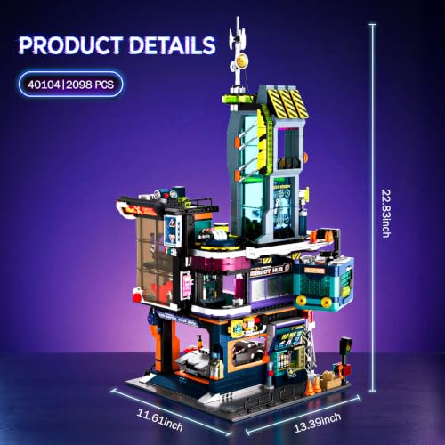 Cyber-Punk House Building Set for Adult, City Repair Station Model