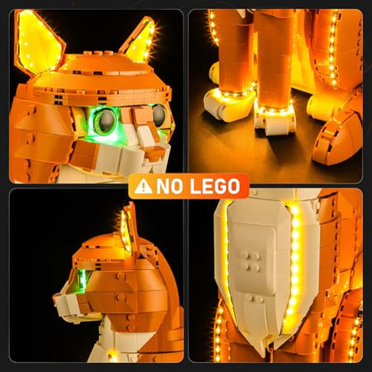 LIGHTAILING Led Light for Lego-21376 Ideas Orange Cat - Easy Install, Hidden Wiring, Home Decor & Gift-Ready (Model Not Included) - style: (Only Light) 21376 Orange Cat