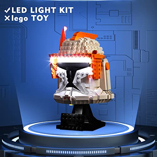 VONADO LED Light Kit Compatible with Lego Clone Commander Cody Helmet 75350, DIY Lighting Set Compatible with Cody Helmet 75350 (NO Model), Creative Lights Gift for The Clone Wars Fans - style: Light Compatible with Lego Clone Commander Cody Helmet 75350