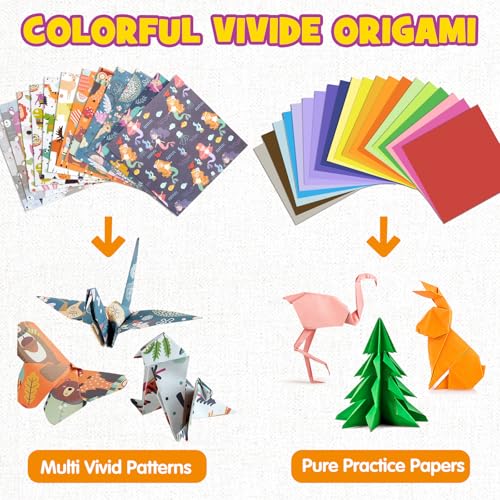 Pigipigi Kids Craft Origami Paper | 160 Pcs Origami Kit for Kids Ages 5-12