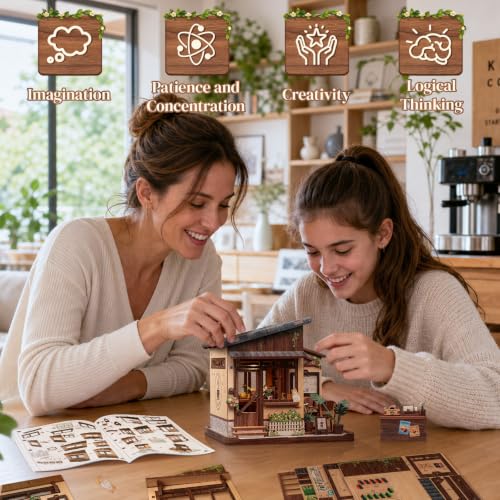Cutefun Book Nook Kits for Adults, DIY Miniature House Kit Coffee Shop - color: Kissa Coffee