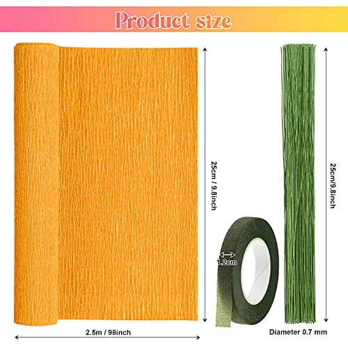 Gersoniel 57 Pcs Crepe Paper DIY Kit for Flower Making, Red - color: Red