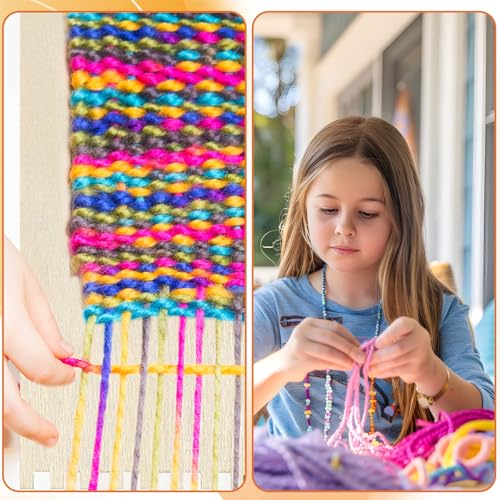 20 Pcs Beginners Wooden Loom Notched Weaving Loom Basket Weaving Tools for Kids Adult Art Craft Activity Jewelry Motor Skills Crochet Knitting Sewing Teaching Educational