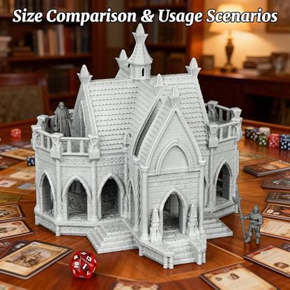AUSPDICE Fantasy Scenery Miniature Building 25mm Unpainted Gothic Manor - color: Af1104 M City Building 7