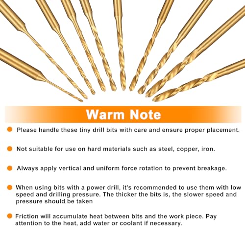 Uolor Mini Twist Drill Bit Set, 10Pcs Micro Engraving Drill Bits, 0.6mm-2.2mm, HSS 2.35mm Shank Titanium Coated Tiny Drill Bit Hole Drilling Tool for DIY Resin, Jewelry, Amber, Circuit Board, Walnut - color: Mini Twist Drill Bit Set