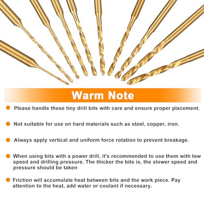 Uolor Mini Twist Drill Bit Set, 10Pcs Micro Engraving Drill Bits, 0.6mm-2.2mm, HSS 2.35mm Shank Titanium Coated Tiny Drill Bit Hole Drilling Tool for DIY Resin, Jewelry, Amber, Circuit Board, Walnut - color: Mini Twist Drill Bit Set