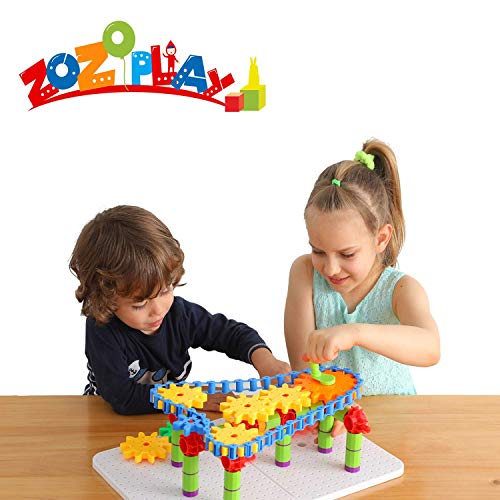ZOZOPLAY 170-Piece STEM Gear Building Set for Kids, Create Moving Machines