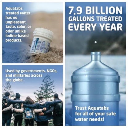 Aquatabs Water Purification Tablets, 397mg 100 Pack, Camping & Emergency - size: (397mg)