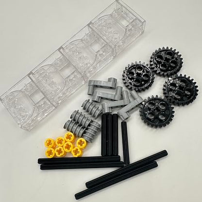 2 Set of Technic Trans-Clear GEARBOX ASSEMBLY Kits Compatible with legoes Technic Trans-Clear Wormbox gear motor REDUCER block Mindstorms robotics ev3 NXT transparent robot power functions 6588 - color: Transparent 2pcs