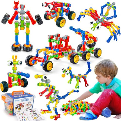 Qirptey Kids STEM Building Toys for 3 4 5 6 7 8+ Year Old Boy Birthday Gift - style: 125 PCS