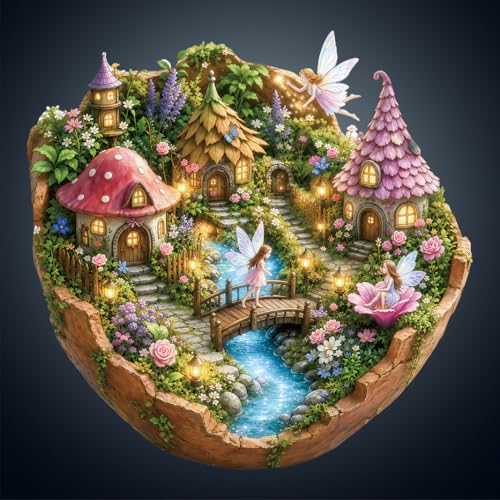 Wooden Puzzles for Adults, 8.5 * 8.3 in 90 pcs Fairy Brook Glen Puzzles - color: Fairybrook Glen, size: Small