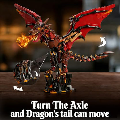 Mechanical Fire Dragon Building Blocks Set, Flame Dragon Model Kit - color: Fire Dragon