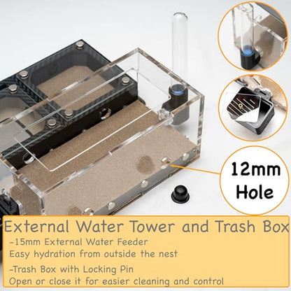 Ice City Series - Starter Kit (Medium) Modular Ant Nest System with A Module Dry Nest Chamber Small Outworld Trash Box and Water Feede- - size: Starter Kit (Medium)
