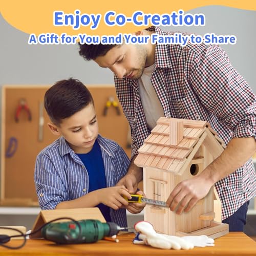 DIY Bird House Kits for Adults & Kids,DIY Woodcraft Building Projects for Kids and Adults,Bundles