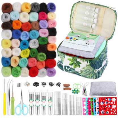 IMZAY Needle Felting Kit Beginner 50 Colors Wool Roving Set - size: Medium