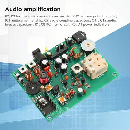 Radio Medium Wave Transmitter DIY Kit 530‑1600KHZ, AM Transmitter Adjustable Frequency with Sound Amplification, School Experiment Educational Electronics Kit