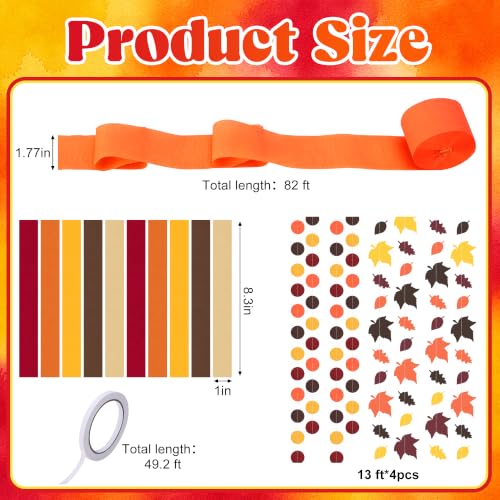 500 Sheets Thanksgiving Paper Chain Strips and Maple Leaf Garland Set - color: Thanksgiving-500pc