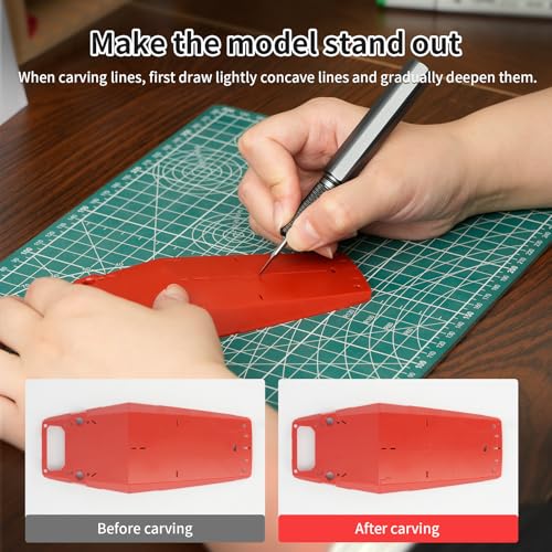 Model Scriber, Line Scriber with Tungsten Steel Blades, Model Scribing Tool for Modeling Hobby, RG Scale Model, Gundam Model Kit, Plastic Models, Resin GK Carved Engraved Lines (0.075MM) - size: 0.075MM