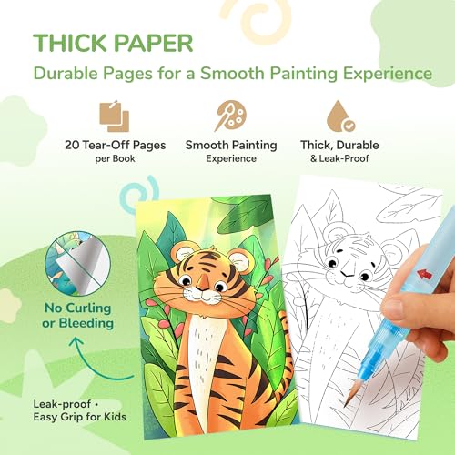 JoyCat Pocket Paint with Water Coloring Books for Kids - style: 1 Pack - Animals