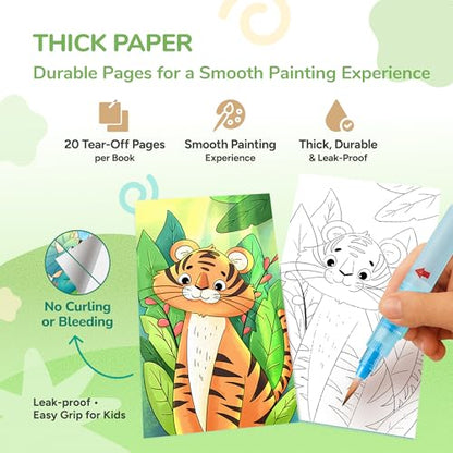 JoyCat Pocket Paint with Water Coloring Books for Kids - style: 1 Pack - Animals