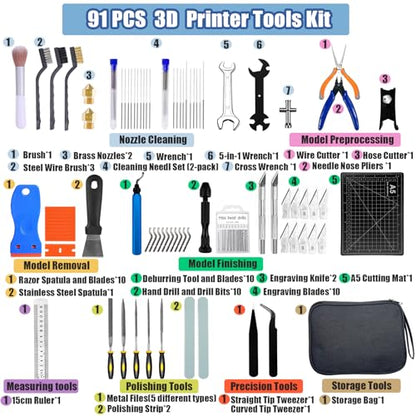 3D Printer Tools Kit,91Pcs 3D Printer Accessories for All FDM/SLA Printers - size: Large