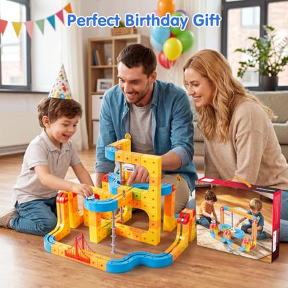 Gofunly Electric Train Set for Kids: 159 Pcs 3D Flexible Race Track Kit