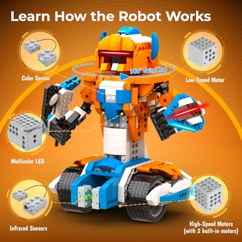 Apitor Robot Building Kit 12-in-1 Coding APP Remote STEM Toy 600 Blocks - style: Robot X