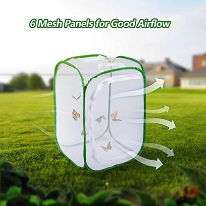 Butterfly Habitat Insect Cage, Full Mesh, 15.7 x 15.7 x 23.6 Inches - size: 15.7" x 15.7" x 23.6"