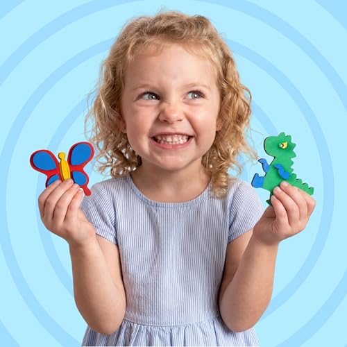 JOYIN 12 Wooden Magnet Creativity Arts & Crafts Painting Kit for Kids, Decorate Your Own Painting Gift for Easter Basket Stuffers, Birthday Parties and Family Crafts, Party Favors for Boys Girls - style: Animal