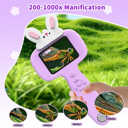 BLACKROOT Microscope for Kids, 2.4" Handheld Digital Pocket Microscope - color: Purple