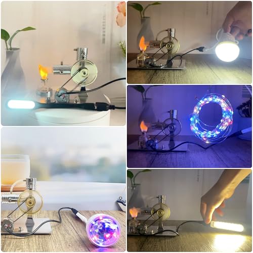 MagicTech Hot Air Stirling Engine Model L - Shape Educational Electricity Creative Physics JY22 - size: 6.3 x 3.1 x 4.3 Inch