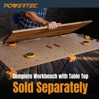 POWERTEC Arachni-Flex Portable Workbench 4x8ft Collapsible Workstand - Heavy Duty Folding Work Table Base, 6000 lbs Capacity 36 Inch Work Height, No Assembly Mobile Work Station w/Carry Strap (71930) - style: 4x8ft Base