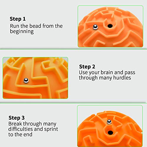 3D Maze Ball Puzzle Games Toys for Kids Age 6 7 8+ Boys Girls Gifts Ideas - color: Orange