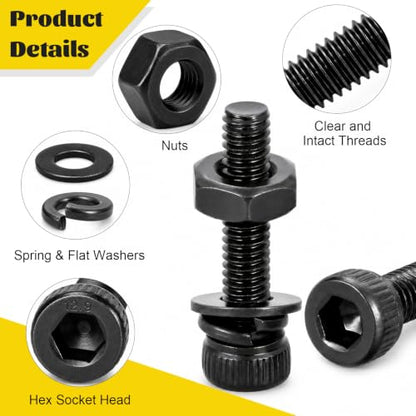 750PCS M3 Hex Socket Screw Assortment Kit,M3x6/8/10/12/16/20/25/30 mm - size: M3 750pcs