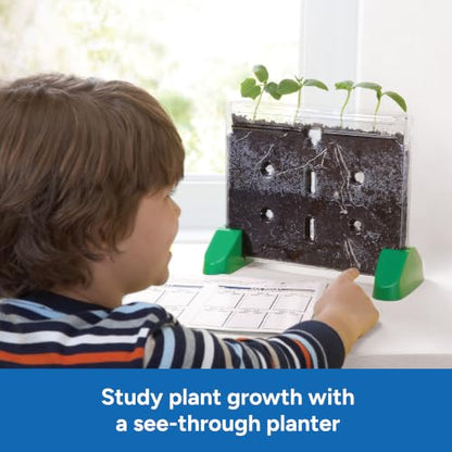 Educational Insights Sprout & Grow Window - See-Through Sprouts Growing Kit, Kids Gardening Set, Kid-Friendly Science Kits, Root Viewer, Gardening Kit for Kids, Indoor Classroom Planter, Ages 5+