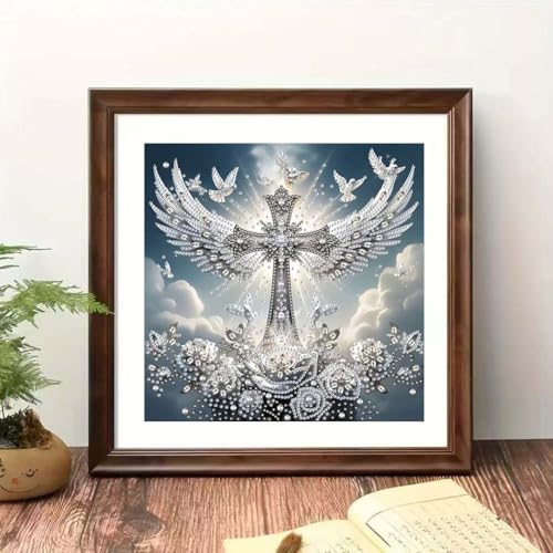 5D Cross-Angel Wings Diamond Painting Kits for Adults,Diamond Painting kits - color: YP080