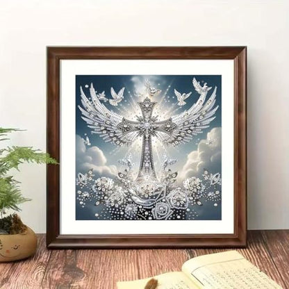 5D Cross-Angel Wings Diamond Painting Kits for Adults,Diamond Painting kits - color: YP080