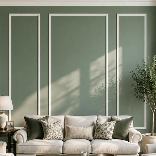 SMARTSTANDARD Precut Wall Molding Kit, Ready to Assemble, 3 Frames, Style2 - color: White: 3 Frames, Style2