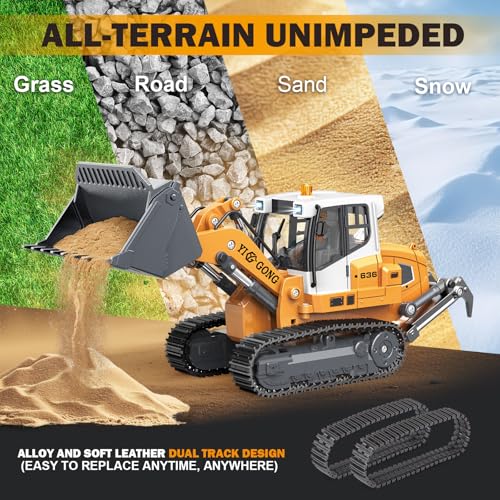Adult Metal Mini Remote Control Loader, Featuring a Lever-Driven RC Digging System, Comes with Two Batteries and a Carrying case, Making it an Ideal Gift for Model Enthusiasts and Children - color: Loader