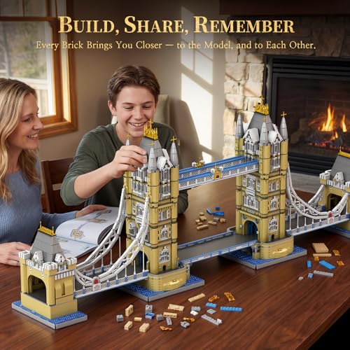 Reobrix Tower Bridge Building Set 55018, 9782 PCS London Landmark Architecture Model Kit for Adults, Challenging Collectible Building Blocks for Home Office Decor, Gifts for Teens 14+