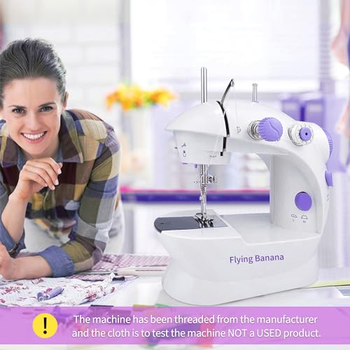 Mini Sewing Machine for Beginners-Maquina de Coser, Easy Automatic Sewing Machine with Extension Table, Household Electric Portable Sewing Tool with Sewing Kit, Small, for All Age, Kids or Adults - style: 202 Upgrade for Beginners