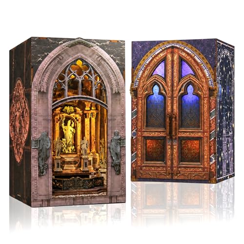 MiniCity 2-Piece Book Nook Kit Set, DIY 3D Wooden Puzzle - color: Notre-dame Bacilica & Duomo Di Mliano