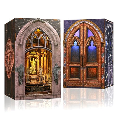 MiniCity 2-Piece Book Nook Kit Set, DIY 3D Wooden Puzzle - color: Notre-dame Bacilica & Duomo Di Mliano