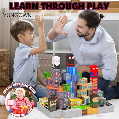 150Pcs Magnetic Blocks, Spider Magnetic Building Toys Set for Kids Ages 3+ - style: 150