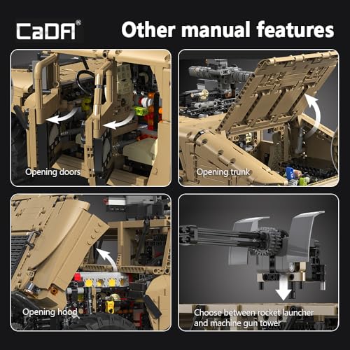 CaDA C61036W HUUMVEE Vehicle Building Block Set, Master 1:8 3935PCS RC Climbing Car Building Block Kit with Power Function,Off-Road Car Model for Adults Collectors