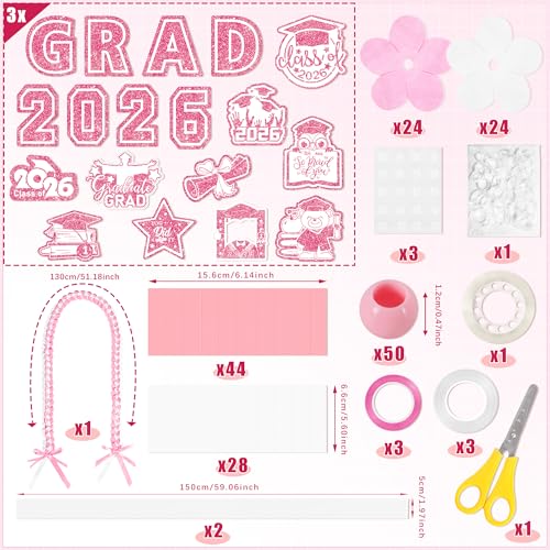 Money Leis for Graduation 2026 - Graduation Leis 2026 Pink Graduations Leis - color: Money Leis - Pink