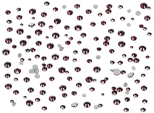 Bymitel 7200 Pieces 6 Mixed Sizes Glue Fix on Glass Rhinestones Round Crystal Gems Flatback for DIY Jewelry Making with one Picking Pen(6-Sizes 7200PCS, Amethyst) - color: Amethyst, size: 6-SIZES 7200PCS