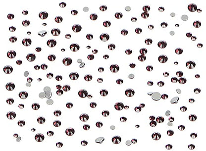 Bymitel 7200 Pieces 6 Mixed Sizes Glue Fix on Glass Rhinestones Round Crystal Gems Flatback for DIY Jewelry Making with one Picking Pen(6-Sizes 7200PCS, Amethyst) - color: Amethyst, size: 6-SIZES 7200PCS