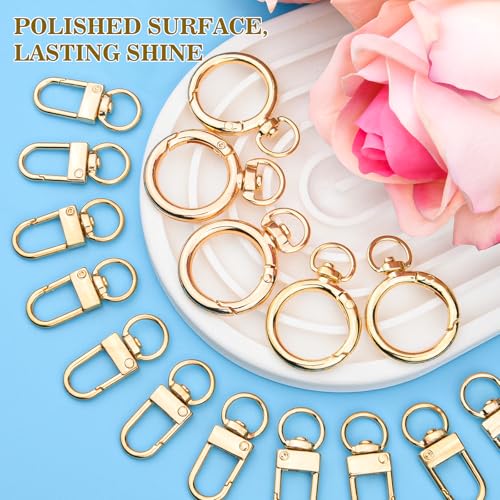 656Pcs Keychain Making Kit: Gold Jewelry Making Supplies, DIY Crafts bulk